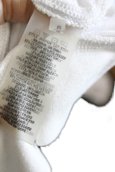 Elie Tahari Women White Pullover Sweatshirt Crew Neck Long Sleeve Size M