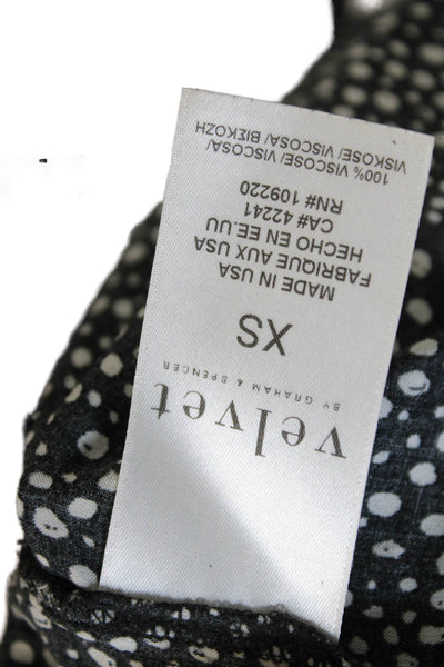 Velvet by Graham & Spencer Women Black Scoop Neck 3/4 Sleeve Blouse Size XS