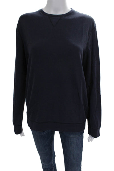Elie Tahari Women Pullover Blue Cotton Crew Neck Long Sleeve Size M