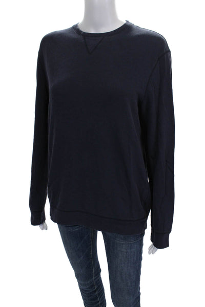 Elie Tahari Women Pullover Blue Cotton Crew Neck Long Sleeve Size M