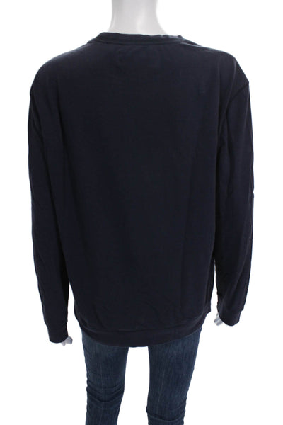 Elie Tahari Women Pullover Blue Cotton Crew Neck Long Sleeve Size M