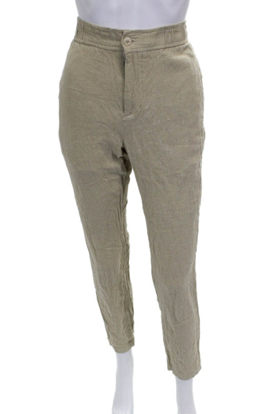 ONIA Womens Beige Linen Jogger Pants Button Closure Inseam 25 Size S