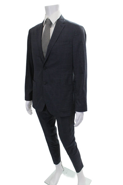 Banana Republic Mens 2 Piece Suit Gray Polyester Solid Size 38