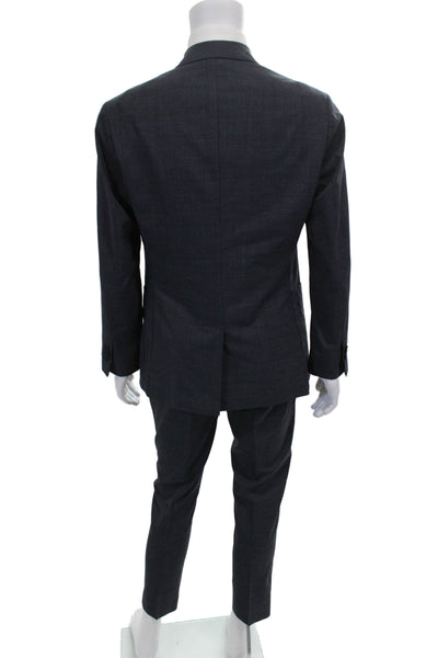 Banana Republic Mens 2 Piece Suit Gray Polyester Solid Size 38