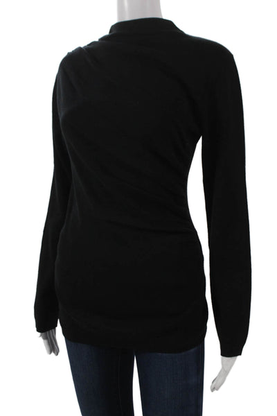 Oscar The Collection Women Basic Black Mock Neck Long Sleeve Blouse Size L