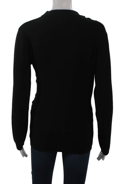 Oscar The Collection Women Basic Black Mock Neck Long Sleeve Blouse Size L