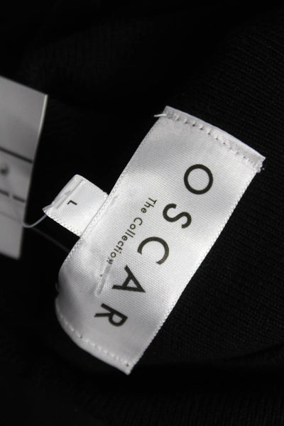 Oscar The Collection Women Basic Black Mock Neck Long Sleeve Blouse Size L