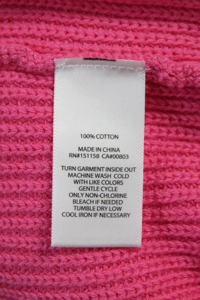 525 Womens Pullover Sweater Pink 100% Cotton Round Neck Long Sleeve Size S