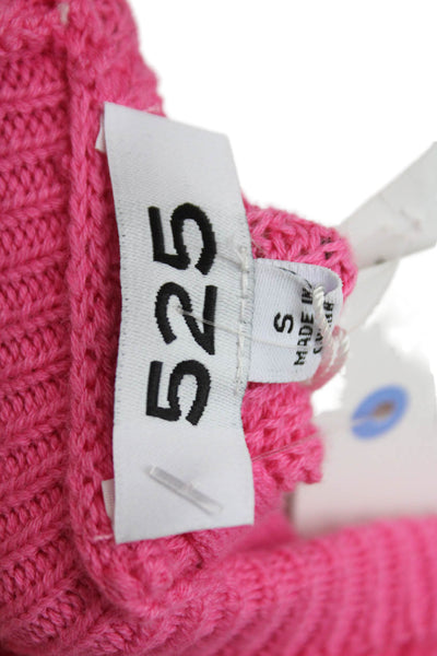 525 Womens Pullover Sweater Pink 100% Cotton Round Neck Long Sleeve Size S