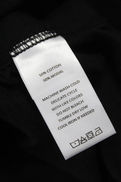 Lilla P Womens Basic Mock Neck Tank Black Cotton Sleeveless Size L