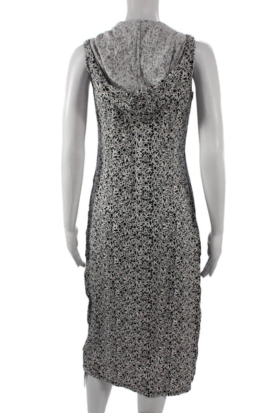 Michael Michael Kors Women Maxi Dress Black V-Neck Sleeveless Logo Size S