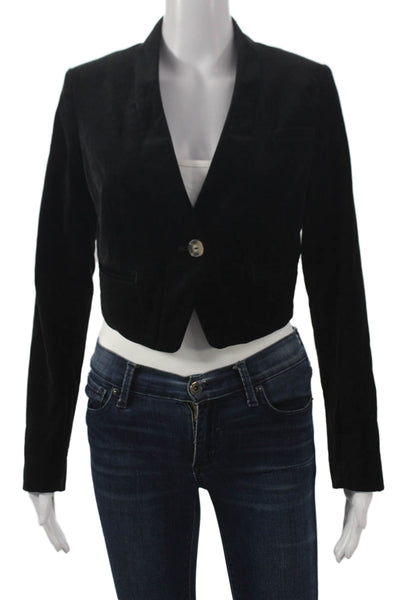 Anthropologie Women Basic Jacket Black Long Sleeve Button Size 0