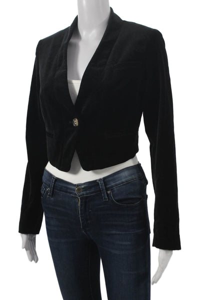 Anthropologie Women Basic Jacket Black Long Sleeve Button Size 0