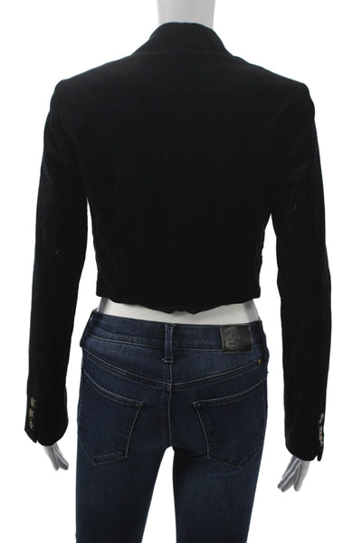 Anthropologie Women Basic Jacket Black Long Sleeve Button Size 0