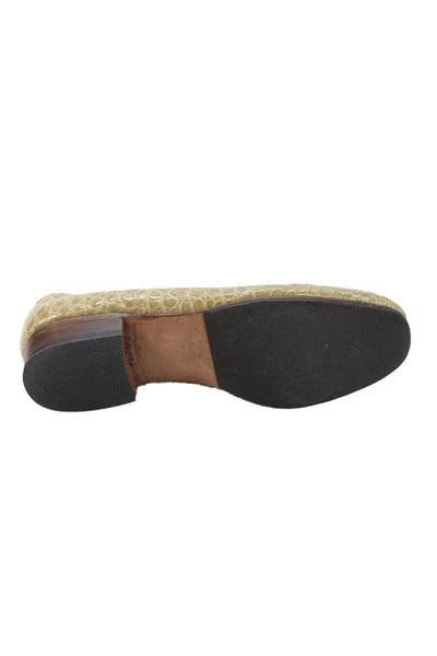 Maylin Womens Crocodile Skin Slide On Ballet Flats Sand Beige Size 6