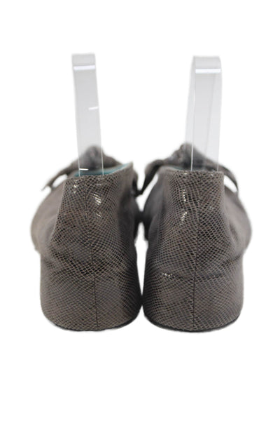 Thierry Rabotin Womens Leather Twist Bow Low Wedge Pumps Grey Black Size 36 6