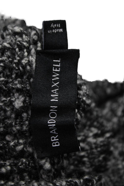 Brandon Maxwell Women Sweater Dress Gray Midi Mock Neck Long Sleeve Size L