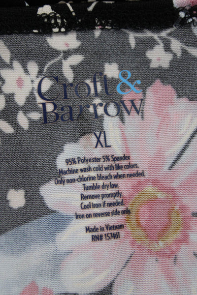 Croft & Barrow Women Shift Dress Floral Multicolor Boat Neck 3/4 Sleeve Size XL