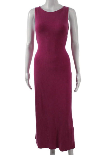 L Space Womens Pink Maxi Dress Sleeveless Round Neck Lyocell Size XL