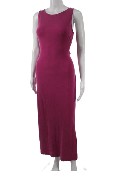 L Space Womens Pink Maxi Dress Sleeveless Round Neck Lyocell Size XL