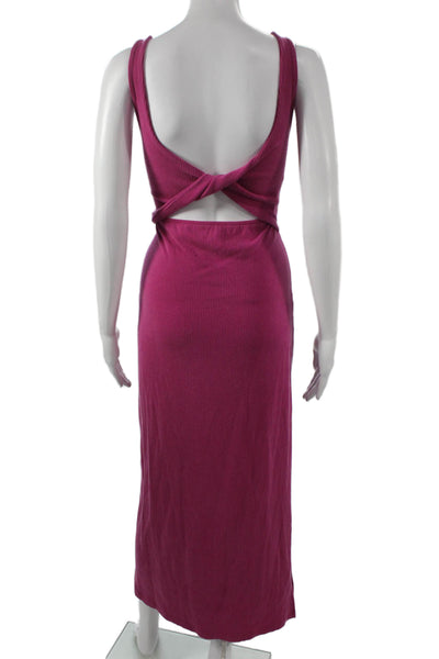 L Space Womens Pink Maxi Dress Sleeveless Round Neck Lyocell Size XL