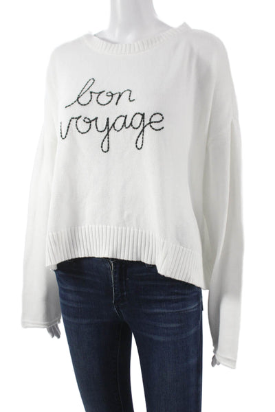 Z Supply Womens Pullover Sweater White Crewneck Long Sleeve 100% Cotton Size XL