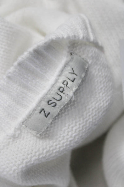 Z Supply Womens Pullover Sweater White Crewneck Long Sleeve 100% Cotton Size XL