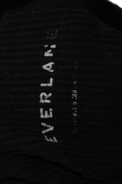 Everlane Womens Basic Black Mock Neck Short Sleeve T-Shirt Tencel Size L