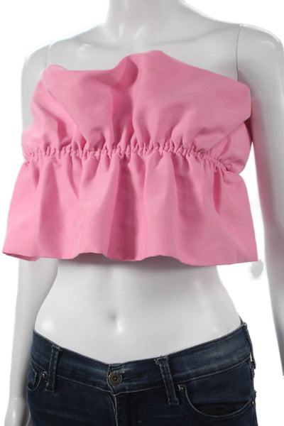 Zara Womens Cropped Off The Shoulder Sleeveless Tank Pink Size M