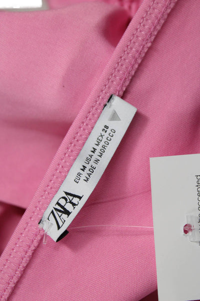 Zara Womens Cropped Off The Shoulder Sleeveless Tank Pink Size M
