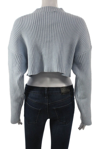 Zara Women Pullover Mock Neck Long Sleeve Blue Size M