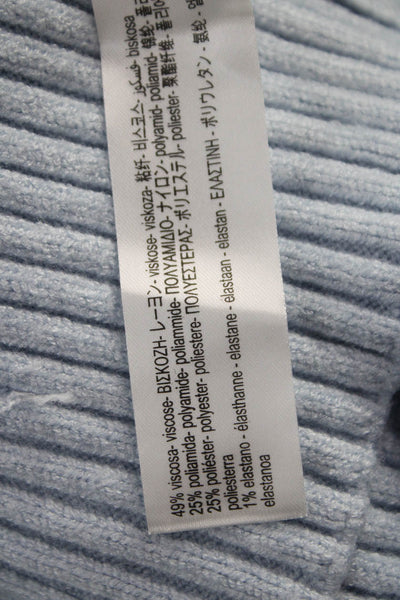 Zara Women Pullover Mock Neck Long Sleeve Blue Size M