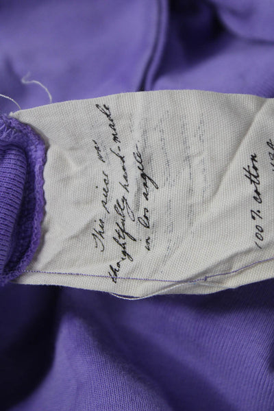 Raquel Allegra Women Tie-Dye Purple Cotton Crewneck T-Shirt Size 0