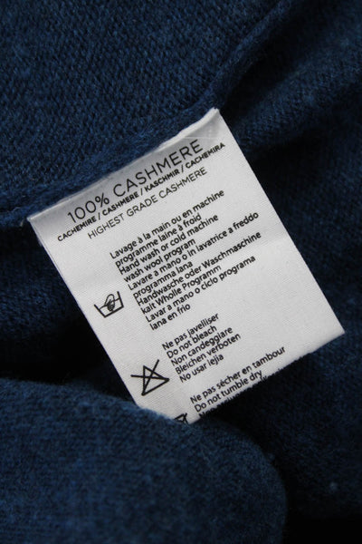 Notshy Women Pullover Sweater 100% Cashmere Blue Boat Neck Long Sleeve Size XS
