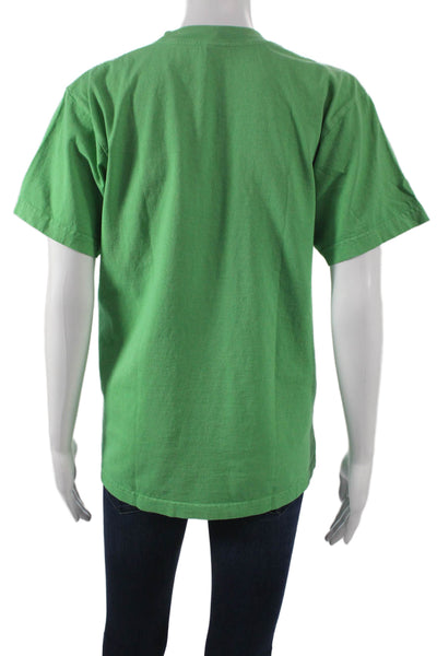 Sporty & Rich Women Basic Cotton Crew Neck Short Sleeve T-Shirt Green Size S