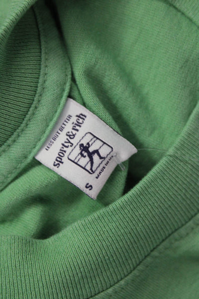 Sporty & Rich Women Basic Cotton Crew Neck Short Sleeve T-Shirt Green Size S