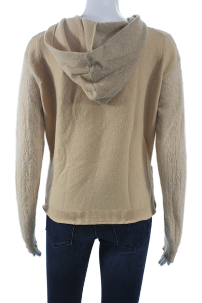 Claudette Womens Multicolor Geometric Hooded Cashmere Pullover Sweater Size M