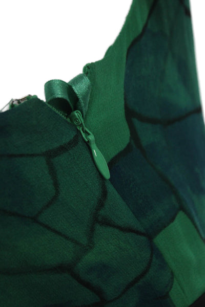 Moulinette Soeurs Anthropologie Women Silk Green Animal Print Wrap Dress Size 4