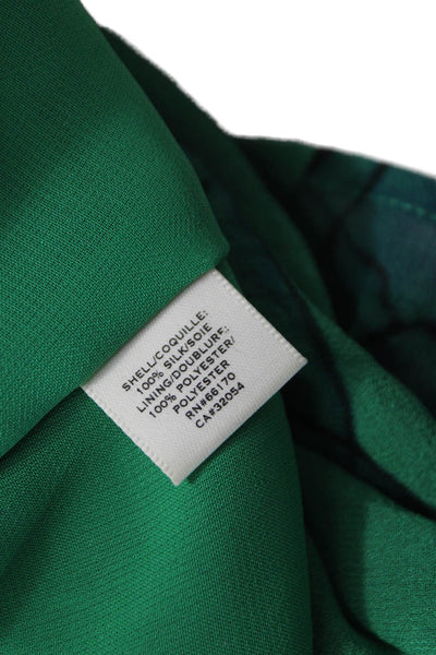 Moulinette Soeurs Anthropologie Women Silk Green Animal Print Wrap Dress Size 4