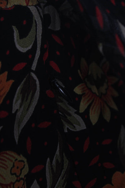 Verb Pallavi Singhee Women Mini Floral V Neck Tie Dress 3/4 Sleeve Size M