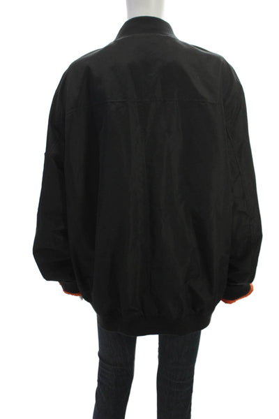 Michael Kors Womens Bomber Jacket Black Polyester Zip Size 2XL