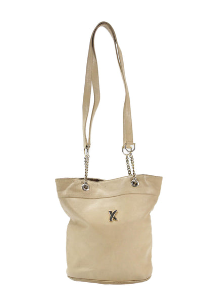 Paloma Picasso Women's Snap Closure Leather Beige Shoulder Handbag