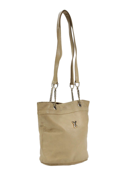 Paloma Picasso Women's Snap Closure Leather Beige Shoulder Handbag
