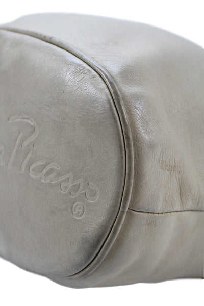 Paloma Picasso Women's Snap Closure Leather Beige Shoulder Handbag