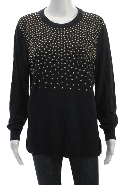 Michael Michael Kors Women Black Pullover Sweater Long Sleeve Size M