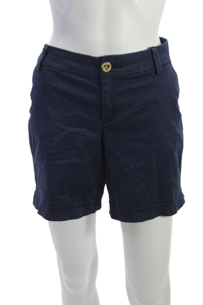Lilly Pulitzer Womens Chino Shorts Blue Cotton Spandex Button Size 8
