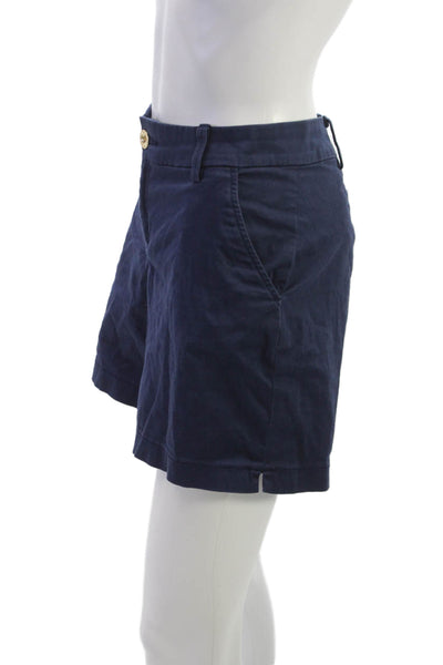 Lilly Pulitzer Womens Chino Shorts Blue Cotton Spandex Button Size 8