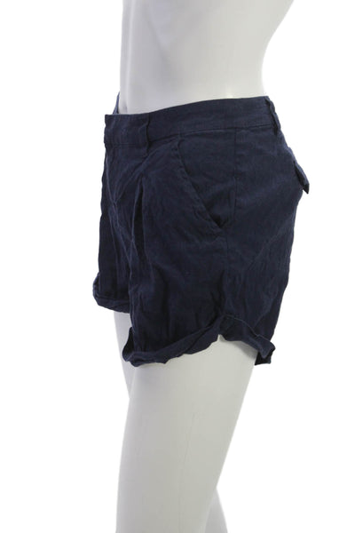 Joie Women Chino Shorts Blue Linen Size 8
