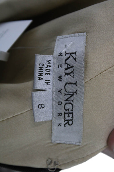 Kay Unger Womens Fit & Flare Dress Black V-Neck Sleeveless Rayon Short Size 8