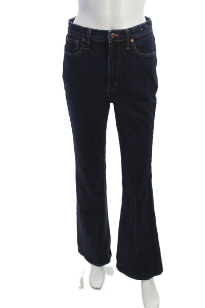 Madewell Womens Flared Jeans Blue Mid Rise Button Size 28